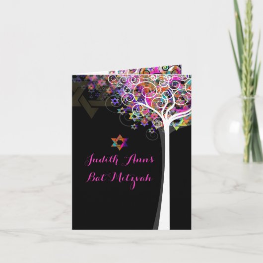 PixDezines tree of life/(ユダヤ教の)バル・ミツバー/DIYbackgrou カード (正面)