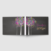 PixDezines Tree of Life(ユダヤ教の)バル・ミツバー/Pink+Chalkbo ゲストブック (全面)