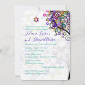 PIXDEZINES TREE OF LIFE BNOT（ユダヤ教の）バル・ミツバー/PURPLE/ 招待状 (裏面)