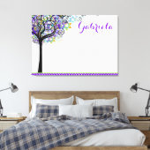 PixDezines Tree of Life Sign In Board/Purple/Blue キャンバスプリント (インサイチュ (寝室))