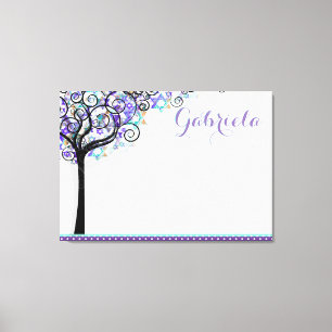 PixDezines Tree of Life Sign In Board/Purple/Blue キャンバスプリント
