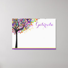 PixDezines Tree of Life Sign In Board/Purple/Pink キャンバスプリント