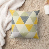 PixDezines Triangles Geometric/Yellow/Gray クッション (ブランケット)