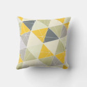 PixDezines Triangles Geometric/Yellow/Gray クッション (裏面)