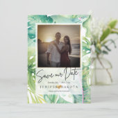 PixDezines Tropical Greenery 救  Our Date 招待状 (スタンド正面)
