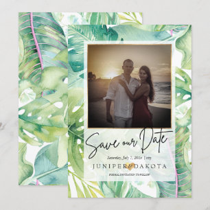 PixDezines Tropical Greenery 救 Our Date 招待状