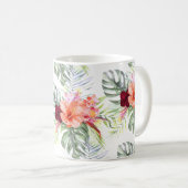 PixDezines Tropical Paradise Floral Foliage コーヒーマグカップ (正面右)