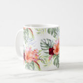 PixDezines Tropical Paradise Floral Foliage コーヒーマグカップ (正面左)