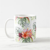 PixDezines Tropical Paradise Floral Foliage コーヒーマグカップ (左)