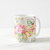 PixDezines Tropical Paradise Floral Foliage コーヒーマグカップ (正面右)