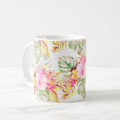 PixDezines Tropical Paradise Floral Foliage コーヒーマグカップ (正面左)