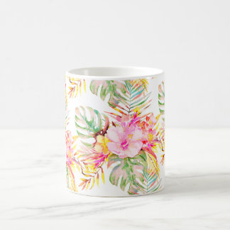 PixDezines Tropical Paradise Floral Foliage コーヒーマグカップ