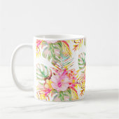 PixDezines Tropical Paradise Floral Foliage コーヒーマグカップ (左)