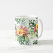 PixDezines Tropical Paradise Floral Foliage コーヒーマグカップ (正面右)