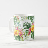 PixDezines Tropical Paradise Floral Foliage コーヒーマグカップ (正面左)