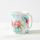 PixDezines Tropical Paradise Floral Foliage コーヒーマグカップ (正面右)