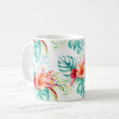 PixDezines Tropical Paradise Floral Foliage コーヒーマグカップ (正面左)