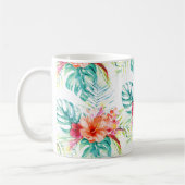 PixDezines Tropical Paradise Floral Foliage コーヒーマグカップ (左)
