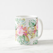 PixDezines Tropical Paradise Floral Foliage コーヒーマグカップ (正面右)