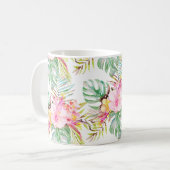 PixDezines Tropical Paradise Floral Foliage コーヒーマグカップ (正面左)