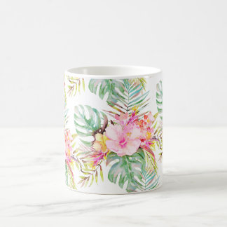 PixDezines Tropical Paradise Floral Foliage コーヒーマグカップ