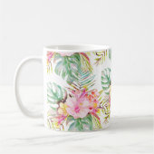PixDezines Tropical Paradise Floral Foliage コーヒーマグカップ (左)