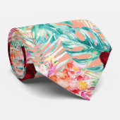 PixDezines Tropical Paradise Floral Foliage ネクタイ (ロール)