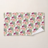 PixDezines Tropical Paradise Floral Foliage バスタオルセット (ハンドタオル)