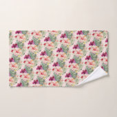 PixDezines Tropical Paradise Floral Foliage バスタオルセット (ハンドタオル)