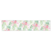 PixDezines Tropical Paradise Pastel Floral Foliage ショートテーブルランナー (横)