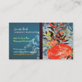 PixDezines Tuscaniniレトロフローラ+ティール(緑がかった色) 名刺 (裏面)