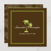 PixDezines Twin Palms、チョコレートミント 招待状 (正面/裏面)
