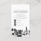 PixDezines Twin Towers NYC スカイライン/ブラックボード 名刺 (裏面)