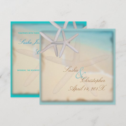 PixDezines Under the Sea、DIY背景色! 招待状 (正面/裏面)