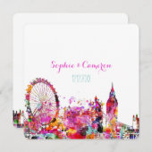 PixDezines urban/london/DIY背景色 招待状 (正面/裏面)