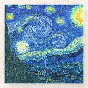PixDezines Van Starry Night/St.ゴッホ·スタリー·ナイトレミー ガラスコースター