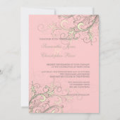 PixDezines vanillaが旋回/円錐カップケーキピンク 招待状 (裏面)