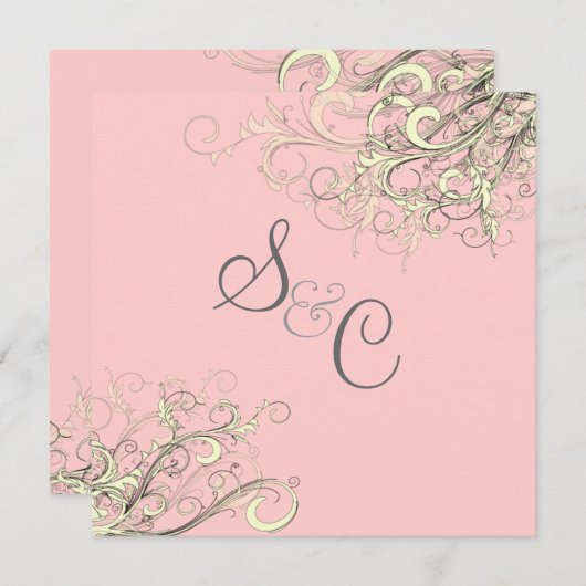 PixDezines VANILLAが旋回/DIYバックグラウンド 招待状 (正面/裏面)