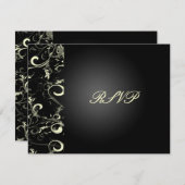 PixDezines vanillaのスワール/ディの背景色 出欠カード (正面/裏面)