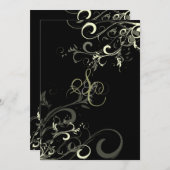 PixDezines vanillaのスワール/ディの背景色 招待状 (正面/裏面)