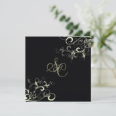 PixDezines vanillaのスワール/ディの背景色 招待状 (スタンド正面)