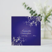 PixDezines Vanillaの旋回/王室の青の背景 招待状 (スタンド正面)