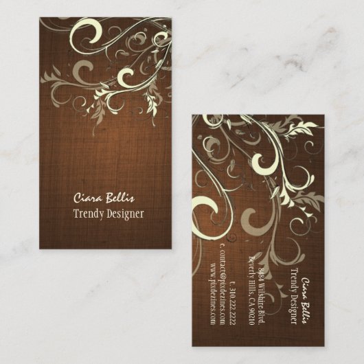 PixDezines vanilla旋回/リネンフェイク 名刺 (正面/裏面)