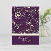 PixDezines Vanilla旋回/DIY濃い紫のバックグランド 招待状 (スタンド正面)