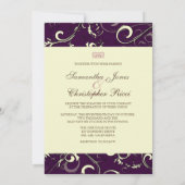 PixDezines Vanilla旋回/DIY濃い紫のバックグランド 招待状 (裏面)