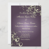 PixDezines Vanilla旋回/DIY濃い紫のバックグランド 招待状 (裏面)