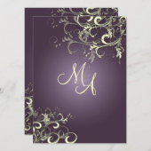 PixDezines Vanilla旋回/DIY濃い紫のバックグランド 招待状 (正面/裏面)