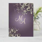 PixDezines Vanilla旋回/DIY濃い紫のバックグランド 招待状 (スタンド正面)