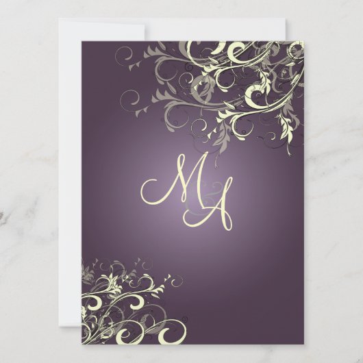 PixDezines Vanilla旋回/DIY濃い紫のバックグランド 招待状 (正面)