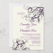 PixDezines VANILLA SWARLS/DIY COLOR、濃い紫 招待状 (裏面)